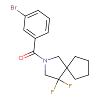 Chemical structure of 2-(3-bromobenzoyl)-4,4-difluoro-2-azaspiro[4.4]nonane - CSSB21432562958