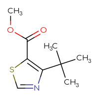 Chemical structure of methyl 4-tert-butyl-1,3-thiazole-5-carboxylate - CSSB00012579619