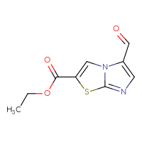 Chemical structure of ethyl 5-formylimidazo[2,1-b][1,3]thiazole-2-carboxylate - CSSB03554933817