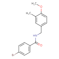 Chemical structure of 4-bromo-N-[(4-methoxy-3-methylphenyl)methyl]benzamide - CSSB00964227781