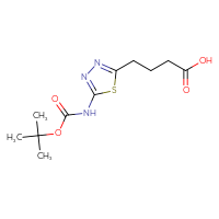 Chemical structure of 4-(5-{[(tert-butoxy)carbonyl]amino}-1,3,4-thiadiazol-2-yl)butanoic acid - CSSB00161164777