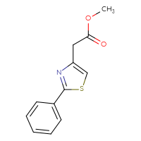 Chemical structure of methyl 2-(2-phenyl-1,3-thiazol-4-yl)acetate - CSSB00000169096