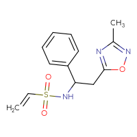 Chemical structure of N-[2-(3-methyl-1,2,4-oxadiazol-5-yl)-1-phenylethyl]ethene-1-sulfonamide - CSSB21332109415