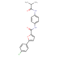 Chemical structure of 5-(4-chlorophenyl)-N-[4-(2-methylpropanamido)phenyl]furan-2-carboxamide - CSSB00028094570