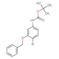Chemical structure of tert-butyl N-[3-(benzyloxy)-4-bromophenyl]carbamate - CSSB00025702011