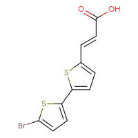 Chemical structure of (2E)-3-{5'-bromo-[2,2'-bithiophen]-5-yl}prop-2-enoic acid - CSSB00010164564