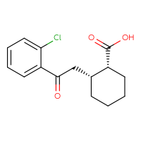 Chemical structure of (1R,2R)-2-[2-(2-chlorophenyl)-2-oxoethyl]cyclohexane-1-carboxylic acid - CSSB00025743732