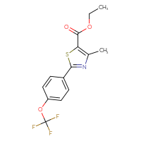 Chemical structure of ethyl 4-methyl-2-[4-(trifluoromethoxy)phenyl]-1,3-thiazole-5-carboxylate - CSSB06581609429