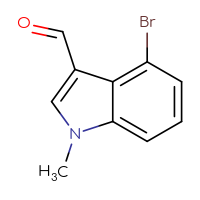 Chemical structure of 4-bromo-1-methyl-1H-indole-3-carbaldehyde - CSSB00010254520