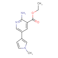 Chemical structure of ethyl 2-amino-5-(1-methyl-1H-pyrrol-3-yl)pyridine-3-carboxylate - CSSB06581735168