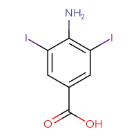 Chemical structure of 4-amino-3,5-diiodobenzoic acid - CSSB00000036081