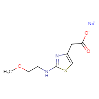 Chemical structure of sodium 2-{2-[(2-methoxyethyl)amino]-1,3-thiazol-4-yl}acetate - CSSB00025787220
