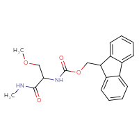 Chemical structure of (9H-fluoren-9-yl)methyl N-[2-methoxy-1-(methylcarbamoyl)ethyl]carbamate - CSSB00113617338