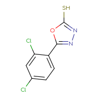 Chemical structure of 5-(2,4-dichlorophenyl)-1,3,4-oxadiazole-2-thiol - CSSB00000689836