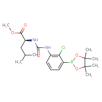 Chemical structure of methyl (2S)-2-({[2-chloro-3-(4,4,5,5-tetramethyl-1,3,2-dioxaborolan-2-yl)phenyl]carbamoyl}amino)-4-methylpentanoate - CSSB21332046061