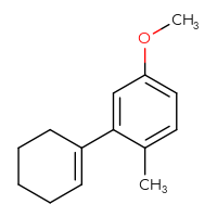 Chemical structure of 2-(cyclohex-1-en-1-yl)-4-methoxy-1-methylbenzene - CSSB02422184244