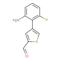 Chemical structure of 4-(2-amino-6-fluorophenyl)thiophene-2-carbaldehyde - CSSB06590142157