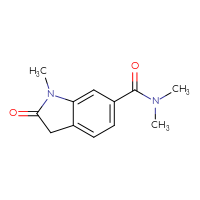 Chemical structure of N,N,1-trimethyl-2-oxo-2,3-dihydro-1H-indole-6-carboxamide - CSSB01385229219