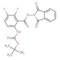 Chemical structure of 1,3-dioxo-2,3-dihydro-1H-isoindol-2-yl 6-{[(tert-butoxy)carbonyl]amino}-2,3-difluorobenzoate - CSSB17484213487