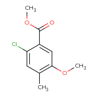 Chemical structure of methyl 2-chloro-5-methoxy-4-methylbenzoate - CSSB00020640669