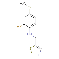 Chemical structure of 2-fluoro-4-(methylsulfanyl)-N-[(1,3-thiazol-5-yl)methyl]aniline - CSSB06368681096
