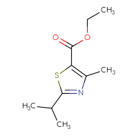 Chemical structure of ethyl 4-methyl-2-(propan-2-yl)-1,3-thiazole-5-carboxylate - CSSB00011294836