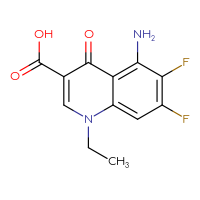 Chemical structure of 5-amino-1-ethyl-6,7-difluoro-4-oxo-1,4-dihydroquinoline-3-carboxylic acid - CSSB20572401414