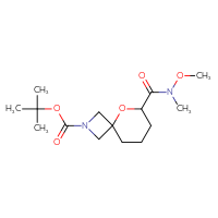 Chemical structure of tert-butyl 6-[methoxy(methyl)carbamoyl]-5-oxa-2-azaspiro[3.5]nonane-2-carboxylate - CSSB02911464333