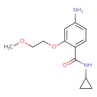 Chemical structure of 4-amino-N-cyclopropyl-2-(2-methoxyethoxy)benzamide - CSSB00132307553