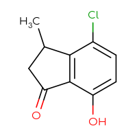 Chemical structure of 4-chloro-7-hydroxy-3-methyl-2,3-dihydro-1H-inden-1-one - CSSB00000025392