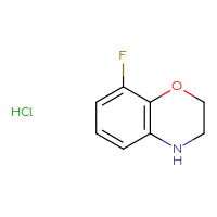 Chemical structure of 8-fluoro-3,4-dihydro-2H-1,4-benzoxazine hydrochloride - CSSB00121588751
