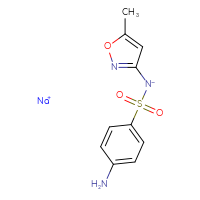 Chemical structure of sodium 4-{[(5-methyl-1,2-oxazol-3-yl)azanidyl]sulfonyl}aniline - CSSB00020666949