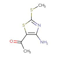 Chemical structure of 1-[4-amino-2-(methylsulfanyl)-1,3-thiazol-5-yl]ethan-1-one - CSSB00000075837