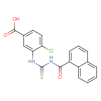 Chemical structure of 4-chloro-3-({[(naphthalen-1-yl)formamido]methanethioyl}amino)benzoic acid - CSSB00102610426