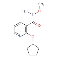 Chemical structure of 2-(cyclopentyloxy)-N-methoxy-N-methylpyridine-3-carboxamide - CSSB21151591350