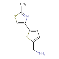 Chemical structure of 1-[5-(2-methyl-1,3-thiazol-4-yl)thiophen-2-yl]methanamine - CSSB00000018816