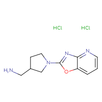 Chemical structure of 1-(1-{[1,3]oxazolo[4,5-b]pyridin-2-yl}pyrrolidin-3-yl)methanamine dihydrochloride - CSSB00015182678