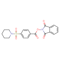 Chemical structure of 1,3-dioxo-2,3-dihydro-1H-isoindol-2-yl 4-(piperidine-1-sulfonyl)benzoate - CSSB00116223369