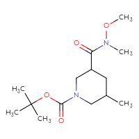 Chemical structure of tert-butyl 3-[methoxy(methyl)carbamoyl]-5-methylpiperidine-1-carboxylate - CSSB01045818151
