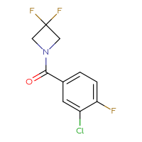 Chemical structure of 1-(3-chloro-4-fluorobenzoyl)-3,3-difluoroazetidine - CSSB01994603161
