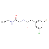 Chemical structure of 2-[2-(3-chloro-5-fluorophenyl)acetamido]-N-ethylacetamide - CSSB02838802365