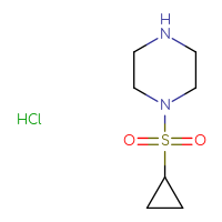 Chemical structure of 1-(cyclopropanesulfonyl)piperazine hydrochloride - CSSB00015201036