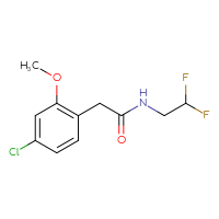 Chemical structure of 2-(4-chloro-2-methoxyphenyl)-N-(2,2-difluoroethyl)acetamide - CSSB06504526704