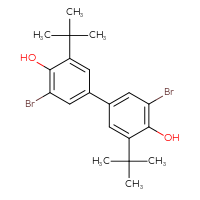 Chemical structure of 3,3'-dibromo-5,5'-di-tert-butyl-[1,1'-biphenyl]-4,4'-diol - CSSB00000721426
