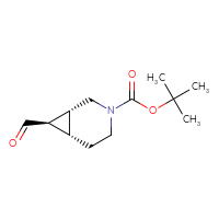 Chemical structure of tert-butyl (1R,6S,7R)-7-formyl-3-azabicyclo[4.1.0]heptane-3-carboxylate - CSSB06835394596