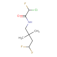 Chemical structure of 2-chloro-N-(4,4-difluoro-2,2-dimethylbutyl)-2-fluoroacetamide - CSSB09892903000