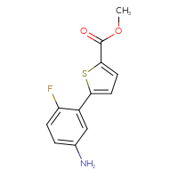 Chemical structure of methyl 5-(5-amino-2-fluorophenyl)thiophene-2-carboxylate - CSSB06589157607