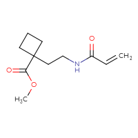 Chemical structure of methyl 1-[2-(prop-2-enamido)ethyl]cyclobutane-1-carboxylate - CSSB21332040142