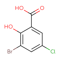 Chemical structure of 3-bromo-5-chloro-2-hydroxybenzoic acid - CSSB00000765379