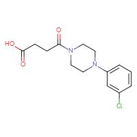 Chemical structure of 4-[4-(3-chlorophenyl)piperazin-1-yl]-4-oxobutanoic acid - CSSB00020591931